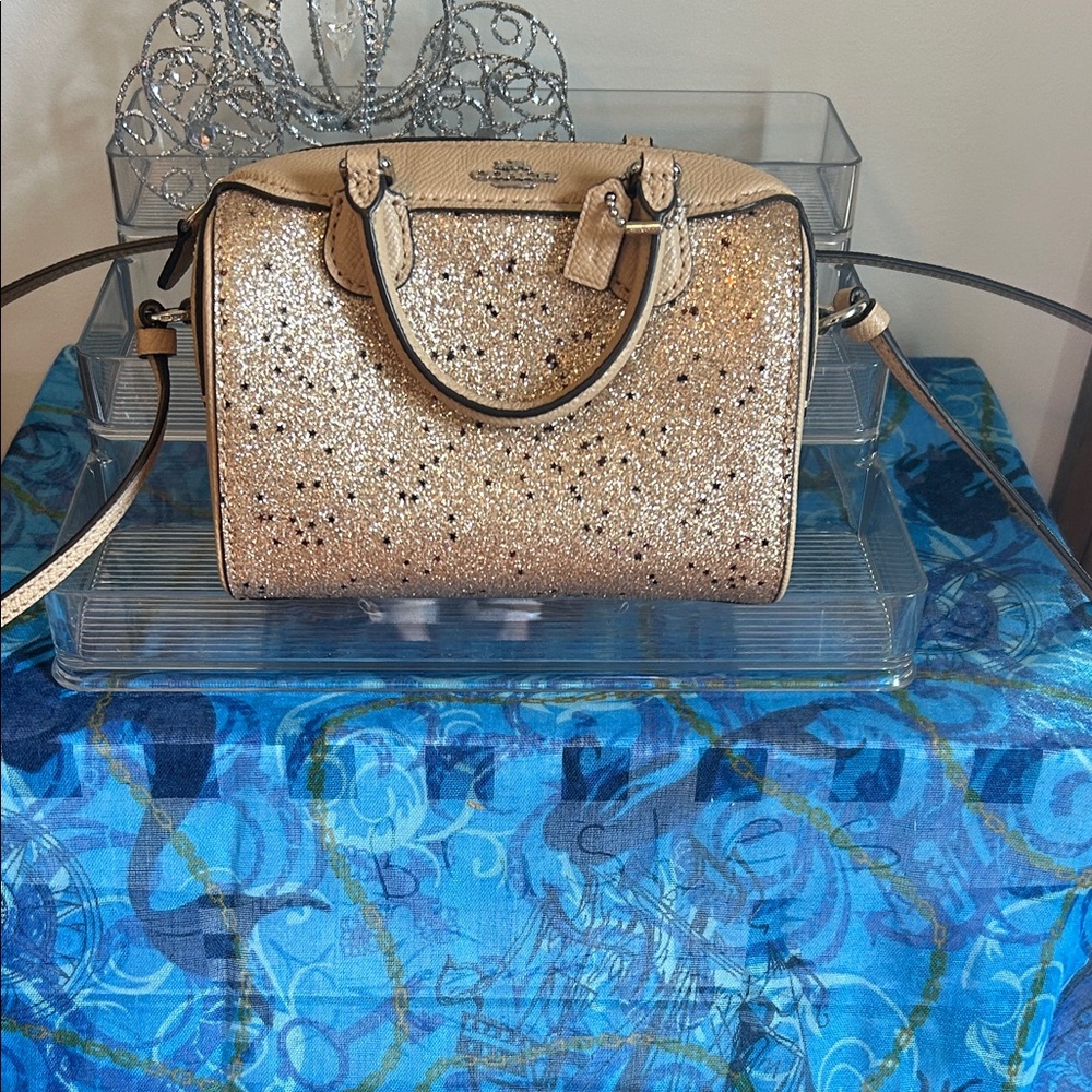 Coach Mini Sparkling Gold Satchel